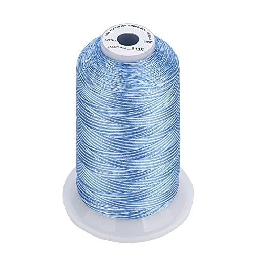 Simthread - 33 Selections - Various Assorted Color Packs of Polyester Embroidery Machine Thread Huge Spool 5500Y for All Sewing Embroidery Machines - 3 Variegated Colors 2 - color: 3 Variegated Colors 2