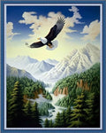 Dimensean Stamped Cross Stitch Kits Full Range of Embroidery Patterns Starter Kits for Beginners Adult DIY Cross Stitches Needlepoint Kits 11CT-Forest Eagle 16x20 inch - color: Craftpattern73
