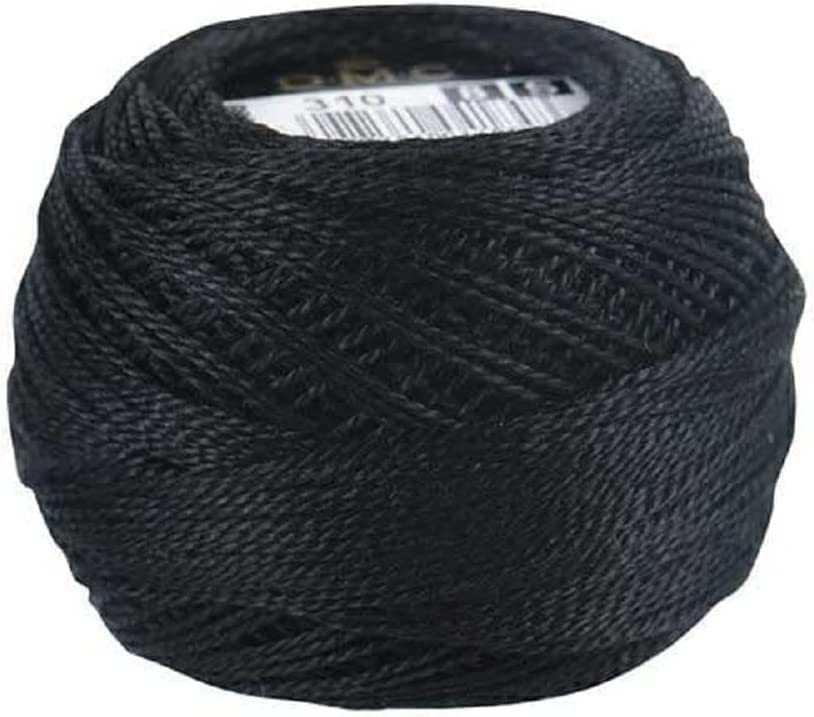 DMC Pearl Cotton Black Thread Balls-3 Packs, Size 8, DMC 116 8-310, 95 Yards,% 100 Cotton, INCELER Bundles - color: Black 3 Packs
