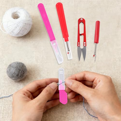5pcs Seam Ripper Set for Sewing, Multi-Size Sewing Stitch Remover Tool & Thread Cutter Kit Professional Thread Snips for Fabric Quilting Dressmaking Embroidery Repair