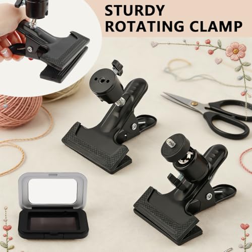 Portable Embroidery Hoop Stand Holder, 360° Adjustable Rotating Desktop Stand, Hands-Free and Space-Saving for Embroidery and Craft Projects