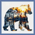 Redxing Stamped Cross Stitch Kits Full Range of Embroidery Starter Kits- Needlepoint Counted Cross Stitch Kits for Beginner Adults 11CT Printed Embroidery Kit-Magic Abstract Bear 18x18 inch - color: DIYArtsKit11