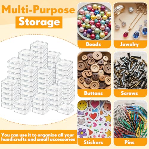 Jetec 6 Pieces Mini Plastic Clear Beads Storage Containers Box for Collecting Small Items, Beads, Jewelry, Business Cards, Game Pieces, Crafts (2.1 x 2.1 x 0.8 Inch) (Pack of 3) - size: 2.1 x 2.1 x 0.8 Inch (Pack of 3)