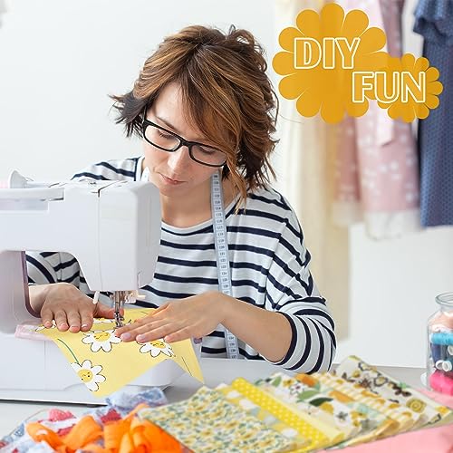Ganeen 500 Pcs Cotton Fabric Squares Precut for Quilting,Yellow Floral - color: Yellow Floral