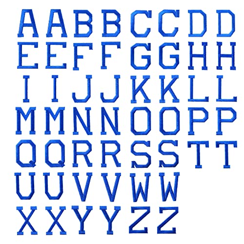 J.CARP 52Pcs Royal Blue Alphabet A to Z Patches, Iron on Sew on Letters for Clothing, Hats, Shoes, Backpacks, Handbags, Jeans, Jackets etc. - color: 52pcs, Royal Blue