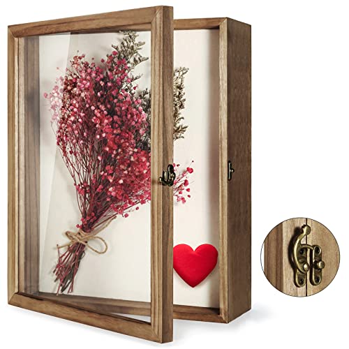 TJ.MOREE Large Shadow Box 13x16 Display Case Wood Picture Frame Carbonized - color: Carbonized, size: 13x16