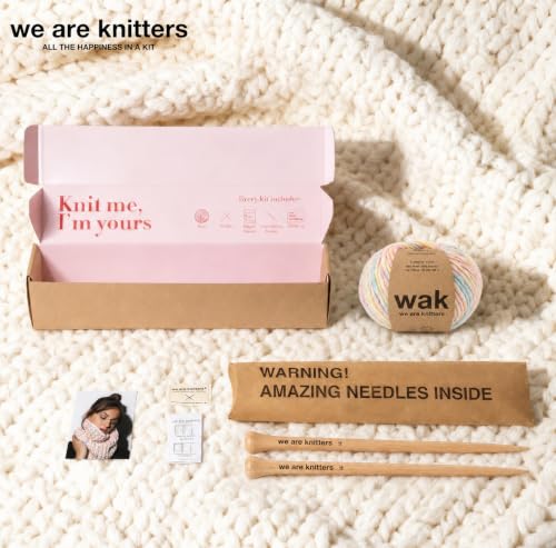 We Are Knitters Himba Snood Kit | Beginner Crochet Gift Kit | Easy Flat Knit Snood for Winter | Relaxing DIY Handmade Gift Set - color: Yarnicorn