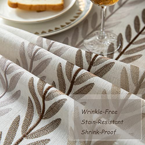 Oubonun Tablecloths for Rectangle Tables - color: Beige, Wine Leaf, size: 70" x 55" (Rectangular)