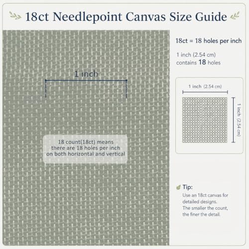 Howie’s Needlepoint Green Blank 18 Mesh Needlepoint Mono Canvas 20"x 18" - size: 18" x 20"