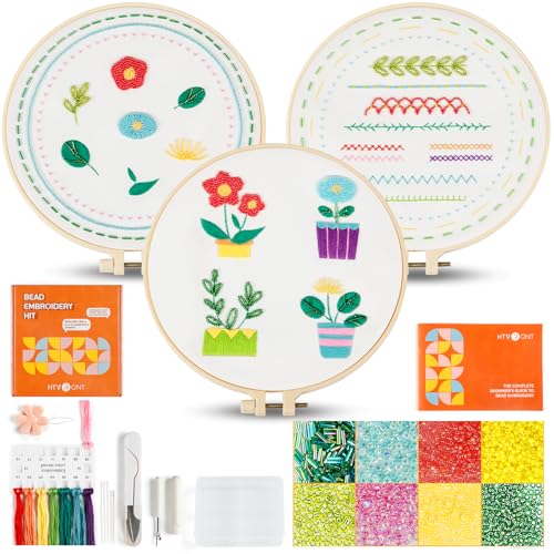 HTVRONT Sparkling Bead Embroidery Set, 3 Packs, for Senior Beginners - color: Potted Plant Mixed Embroidery