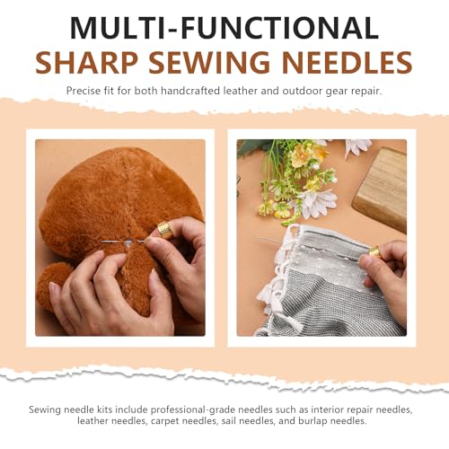 TLKKUE 22 Pcs Heavy Duty Sewing Needles Kit with Hand Sewing Needles