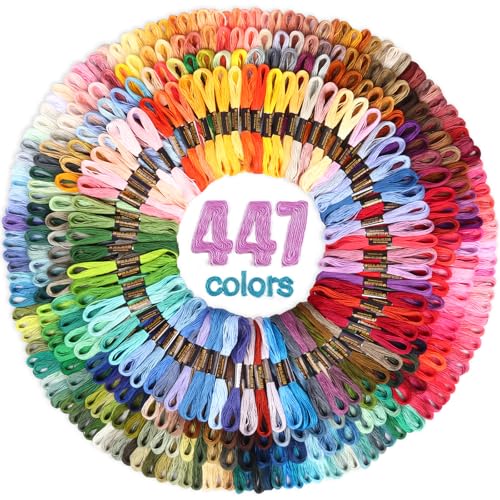 LOVIMAG Embroidery Thread 447pcs Friendship Bracelet String Floss Kit Yarn - style: 447p Colors