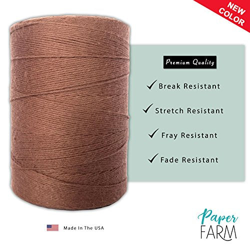 100% Cotton Loom Warp Thread (Brown), 8/4 Warp Yarn (800 Yards), Perfect for Weaving: Carpet, Tapestry, Rug, Blanket or Pattern - Warping Thread for Any Loom - color: Brown