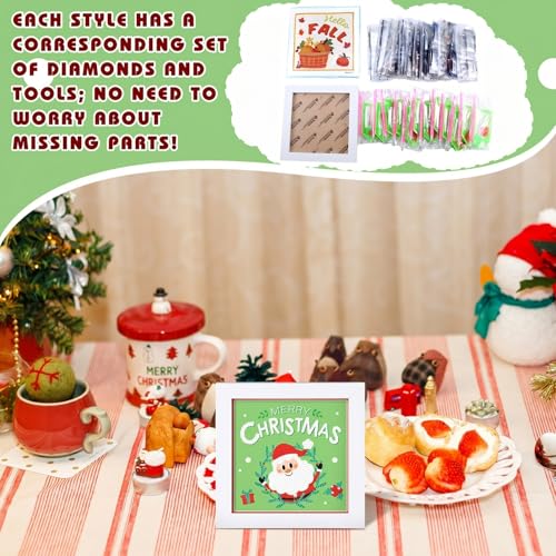 Trandraft 13 Pcs Seasonal Holiday Small Diamond Art Kits for Adults Craft - style: Cartoon Style