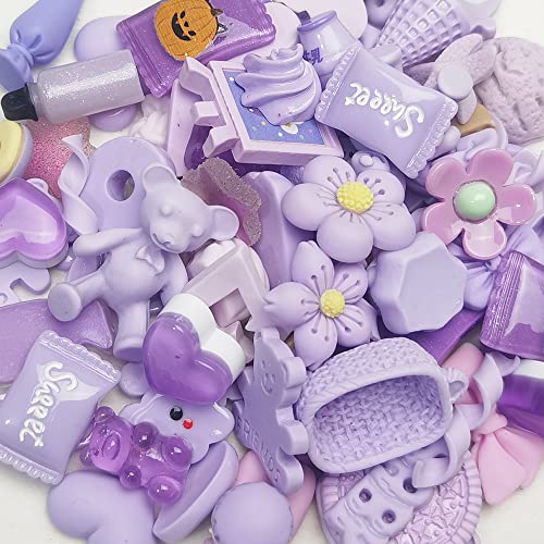 Chenkou Craft 50pcs Lots Mix Assorted Purple Craft DIY Flatbacks Resin Flat Back Buttons Scrapbooking (Purple) - color: Purple