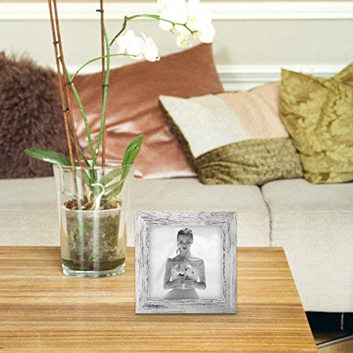 TOFOREVO 4x4 Picture Frames Set of 4, Distressed White - color: Distressed White, size: 4x4