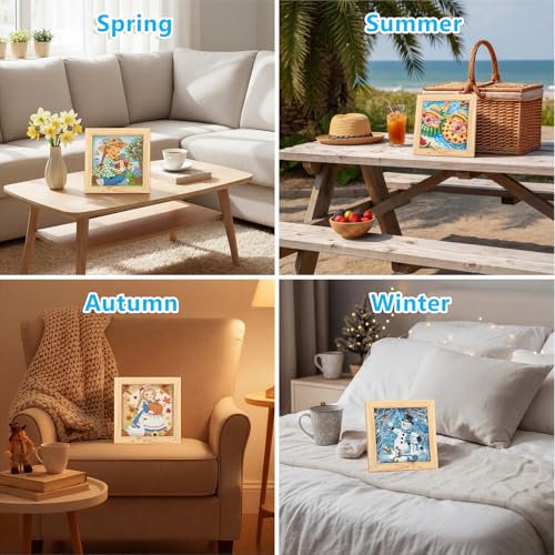 Trandraft 13 Pcs Vintage Holiday Small Diamond Art Kits for Adults Craft - style: Vintage Style