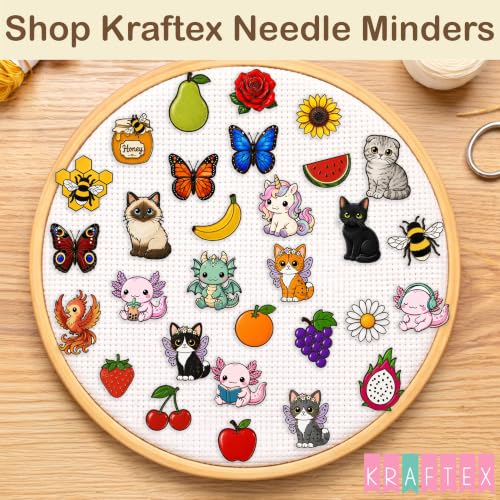 Kraftex Magnetic Needle Minder. Needleminder for Embroidery & Sewing. Cute Needlepoint Accessories. Magnetic Needle Holder for Cross Stitch. Cute Magnet Pin Gift - color: Axolotls