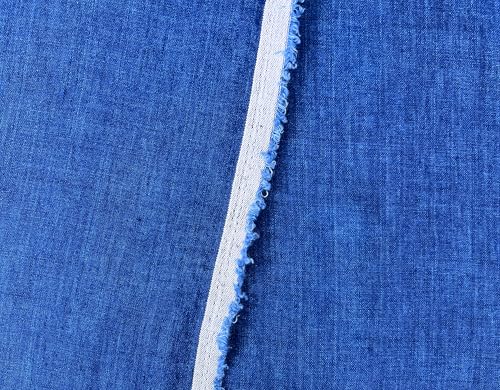 100% Linen Fabric, Délavé Vintage Yarn Dyed, Medium-Heavy Weight – 52" Wide Pre-Washed Soft for Apparel, Crafts & Home Decor | The Linen Lab (Dark Blue, 1 Yard pre Cut) - color: Dark Blue, size: 1 yard pre cut