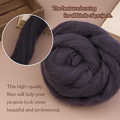 3.53oz Needle Felting Wool Roving Wool for Felting Wool Felting Supplies - color: dark brown