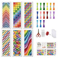 FREEBLOSS 6 Set Cross Stitch Bookmark Kits 11CT 8"x2.4" Colorful Gradient - style: Colorful Style