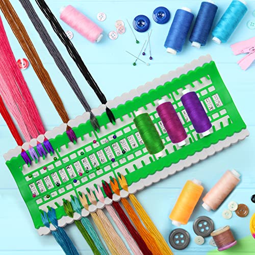 Luxiv 50 Position Embroidery Floss Organizer, Thread Shelf with 15P Card - color: Green, size: 50 Positions