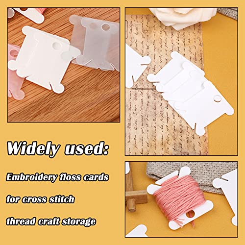 LOKUNN Embroidery Floss Bobbins 150 PCS White Embroidery Floss Organizer - color: White*150