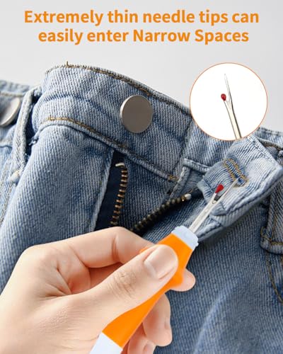 Needle and Thread Seam Ripper, Rippers for Sewing and Thread (Orange) - color: Orange
