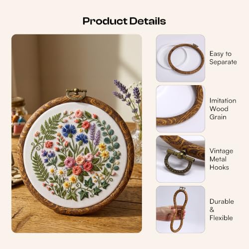 Caydo 6PCS 8inch Embroidery Hoops Display Frame - size: 8.5 Inch