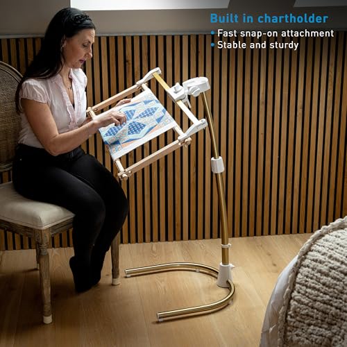 Daylight StitchSmart 2 Magnifier & Chartholder (Accessories Only)–Adjustable Embroidery Frame Support with LED Magnifier Lamp, 360° Rotation, 95+ CRI Lighting, Flexible Arms (Doesn't' Include Stand) - color: Stitchsmart Stand Accessory