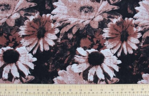 1.5-Yards Natural Linen Floral Fabric | Linen Fabric by the Yard for Clothing |Floral Fabric by the Yard |100% Linen Fabric Linen Cloth for Sewing, Crafts, Tablecloths, Curtains, Drapes |Des.2 Brown - color: Des.2 Chocolate, size: 1.5 Yards Precut