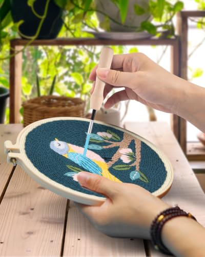 TINDTOP Punch Needle Kits, DIY Punch Embroidery Kits - color: Set E