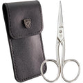 3 Swords Germany - Embroidery Scissors, Shears for Art Work, Daily Use in Household, Sewing, crocheting, Art Work, Craft, needle work with black Synthetic Leather case