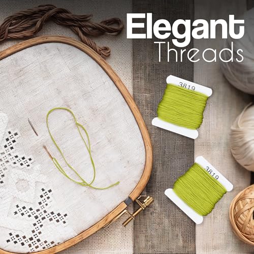 Embroidery Floss Kit and Refills - Cotton Threads - DMC Color Coding for Cross Stitch, String Crafts, Friendship Bracelets - color: 3819 Light Chartreuse