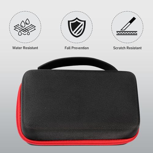Case for Airmoto for MODARI Tire Inflator Portable Air Compressor Case,120 PSI Air Pump,Car Tire Pressure Gauge (150 PSI) Storage Bag, Air House, Connector and Accessories (Box Only)-(Black+Red) - color: Black+red Zipper