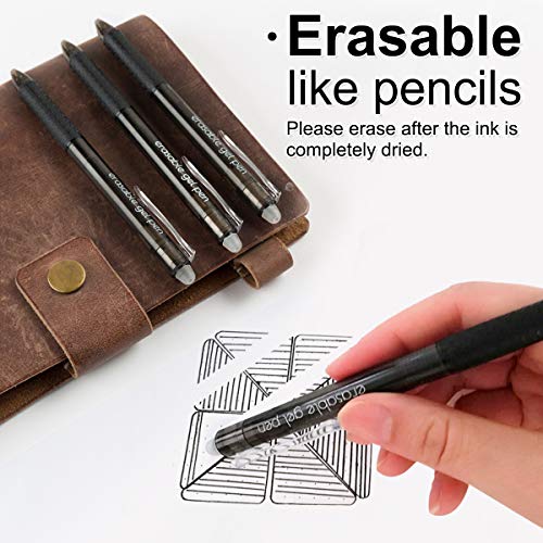 Vanstek 18 Black Retractable Erasable Gel Pens Clicker, Fine Point(0.7), Make Mistakes Disappear, Premium Comfort Grip, Black Ink for Planners, Note Taking and Crossword Puzzles - color: 18 Black