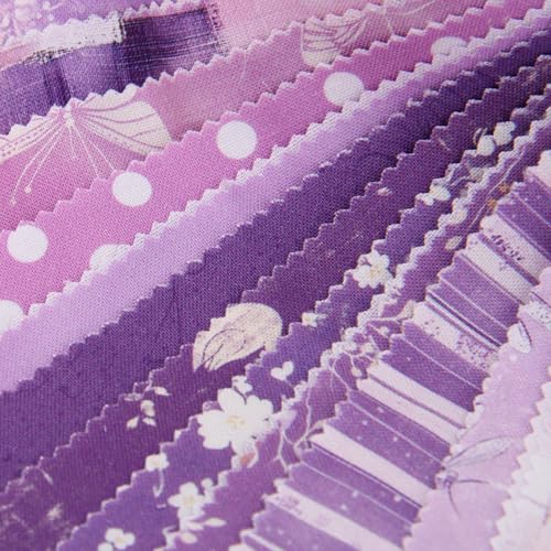 Threadart Purple Prints Jelly Roll - 40 Precut 2.5" Cotton Strips - color: Purple Prints