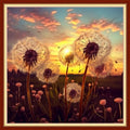 Disxvivy Cross Stitch Stamped Full Embroidery Kits DIY 11CT Cotton Thread Printed DIY Needlepoint Kits Craft Needlework Set Cross-Stitch Stamped Sets-Beautiful Dandelion 18x18 inch - color: Artstyle20