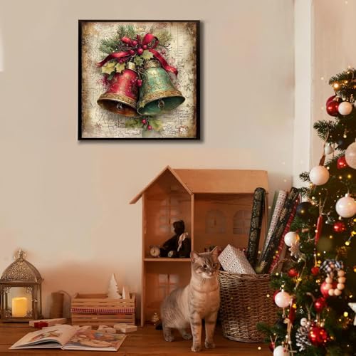 Tiwabb Christmas Bell Stamped Cross Stitch Kits for Adults Beginners - color: Cross Stitch 0725-3