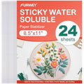 FURWEY Water Soluble Stabilizer for Embroidery,24PCS 8.5x11,Self Adhesive - size: 24P