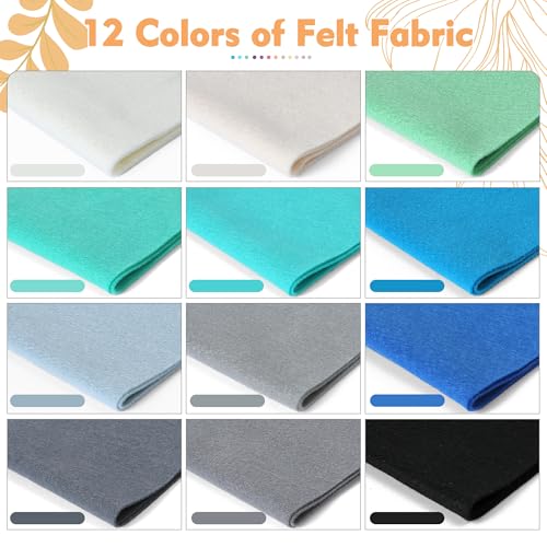 HaoFeiJH 6Pcs Felt Sheets 8"x20" (Gray Colour 12pcs) - color: Gray Colour 12pcs