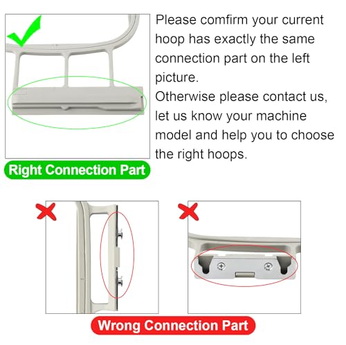 Sew Tech 4pcs Embroidery Hoop for Brother, 1x2.5 4x4 5x7 6x10in Frame Set - size: 4in1 - B