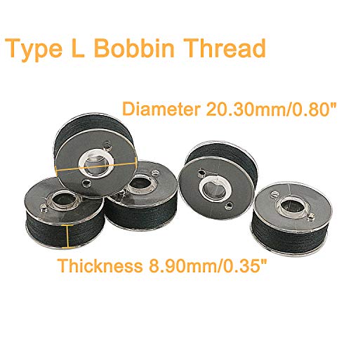 New brothread 25pcs Type L SA155 Prewound Bobbin Thread -Black - color: 25pcs 90wt Black