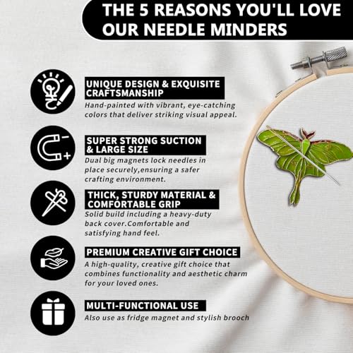 Magnetic Needle Minder Magnet Embroidery Accessories and Supplies Embroidery Needle Holder Cross Stitch Holder Needlework Supplies (Green Butterfly) - size: green butterfly