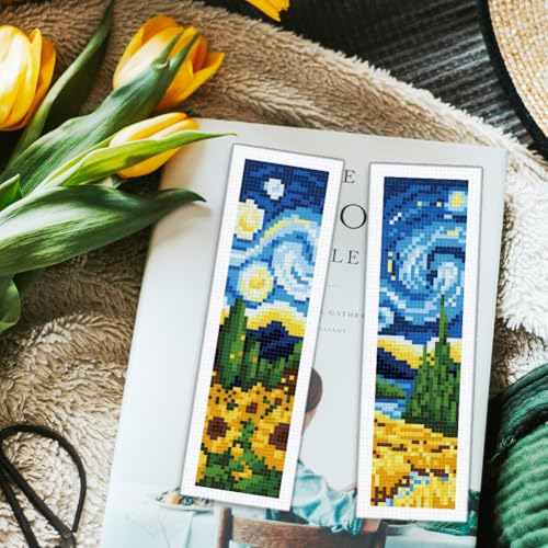 ORIGACH 6 Pack Van Gogh Starry Night Cross Stitch Kit - style: Swirling Night Sky
