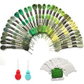 levylisa Embroidery Floss 30 Skeins Cross Stitch Threads Friendship Bracelets Floss with 10 Pcs Floss Bobbins and 2 Pcs Needle Threader (Green) - color: Green