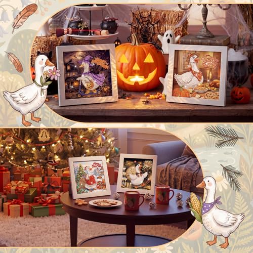 Trandraft 13 Pcs Goose Holiday Small Diamond Art Kits for Adults Craft - style: Goose