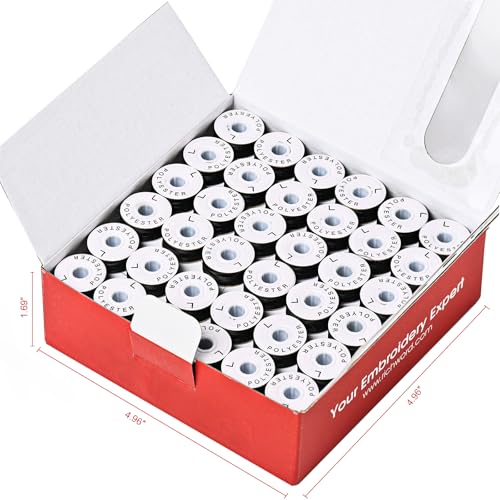 Poolin Size L(SA155) 75D/2(60WT) Black Prewound Bobbins Cardboard Sided - color: Black 75D 144PCS