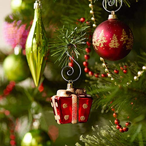 Swirl Hooks - Silver Decorative Ornament Hangers, Metal Wire Hanging Hooks, 40 ct