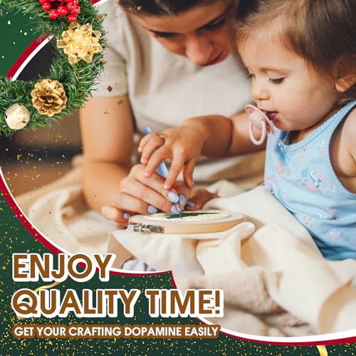 yuegool 6PCS Christmas Punch Needle Coasters Kit,Easy DIY Punch Needle Embroidery Kit for Beginners Adults Kids Including Patterns, Tools, Yarns, Hoop, Instruction, Coaster Holder Art Craft Supplies - color: Merry Stitchmas, size: 4-inch diameter